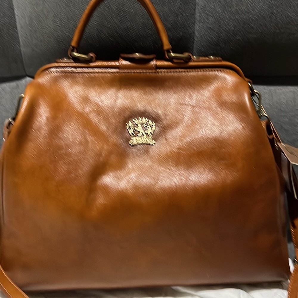 Gorgeous Cognac Italian Leather Pratesi Firenze Satchel